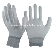 NMSAFETY White Liner Free ESD Nylon Gloves with PU on Palm